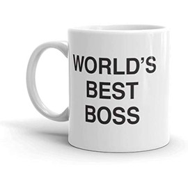 Taza de café con Dunder Mifflin, el mejor jefe del mundo, de 325 ml, divertida taza de café, té y cacao, taza de café única e idea de regalo para hombres, mujeres, jefes y compañeros de trabajo (mejor taza de jefes)