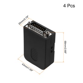 sourcing map D-sub DB15 Breakout Board Connector with Case 15 Pin 2 Row Male Port Solderless Terminal Block Adapter Pack of 4 with Nuts