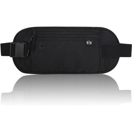 Mythya Carteras para Pasaporte, Cinturón de Dinero de Viaje Oculto de Seguridad, Tecnología Protectora RFID/Bolso Seguro para Pasaporte y Dinero (Negro)