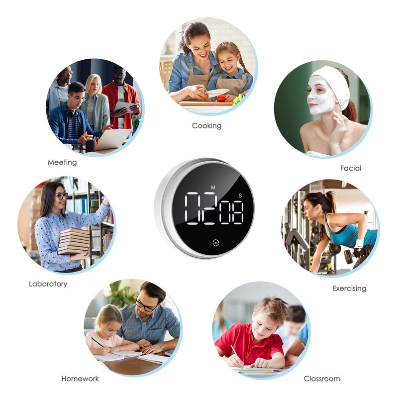 AMIR Digital Kitchen Timer, LED Visual Timer Accurate Digital Timer,