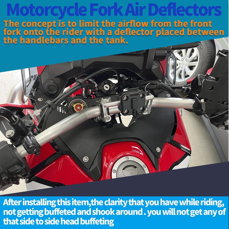 SHINKXMT Motorcycle Fork Shield Wind Deflectors Forkshield Shock Proof Cockpit