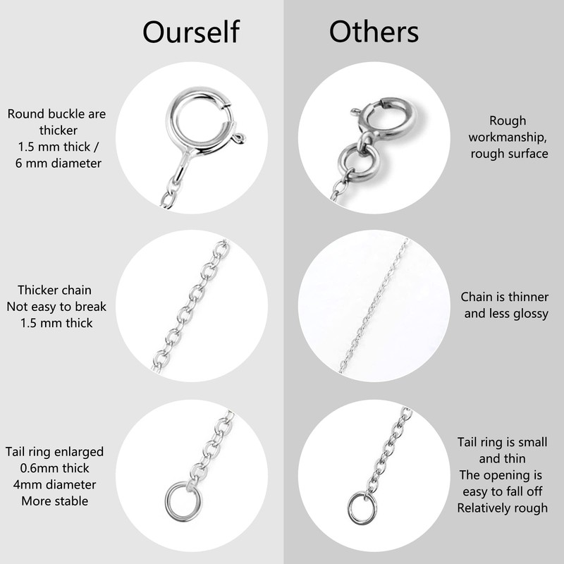 Bracelet Extender Durable White Gold Extenders for Necklace Bracelet Anklet