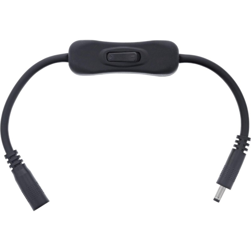 InLine® DC Cable with Switch, DC Male/Female 5.5 x 2.10