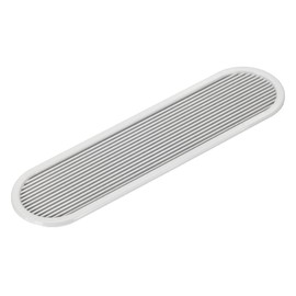 PATIKIL 10 Inch Oval Ventilation Grille, Plastic Air Vent Cover Louvered Ventilation Cover Mesh Air Vent for Cabinet Wardrobe Shoe Closet, Grey