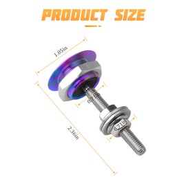 4PCS Universal Vehicle Hood Pins, Quick Release License Plate Lock Clip, Push Button Bonnet Kit, Aluminum Alloy Quick Latch Lock for Auto Bumper, Diameter 1.18 inch Fits Most Cars (Multicolour)