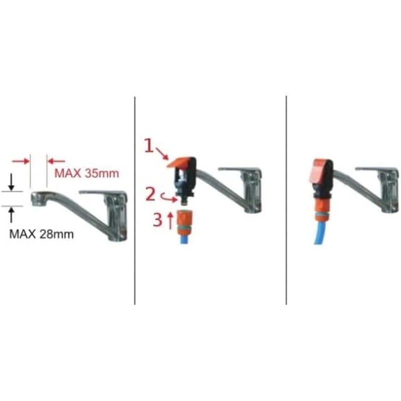 Universal Tap Connector Adapter Mixer Kitchen Garden Hose Pipe Joiner