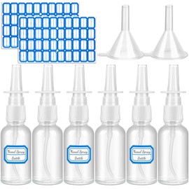 ZHWKMYP 10 Pcs Nasal Spray Bottles, 30ML/1oz Transparent Glass Refillable Fine Mist Empty Clear Nasal Spray Bottle with 2 Pcs Funnels and 2 Pcs Labels…