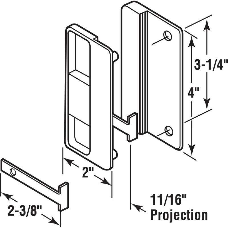 Slide-Co 121803 Mortise Style Screen Door Latch and Pull, Black