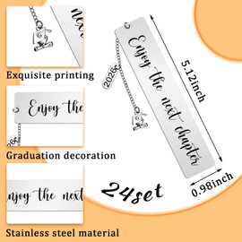 Ctosree 24 Pcs Graduation Bookmarks Bulk Class of 2026 Graduation Gifts Senior Bookmarks for Students Inspirational Grad Gifts High Middle Medical Nurse School 5th 8th Grade Party Favors