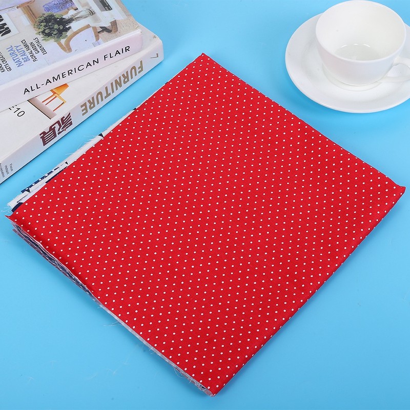 50x50cm 8Pcs Dot Star Stripe Print Pattern Cotton Cloth Fabric