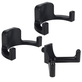 3pcs Shed Hooks Compatible with Suncast and Craftsman, Plastic U & V Shaped Tool Hangers Shed Shelves Storage and Organization Accessories for Rakes Shovels Hammers(Black)