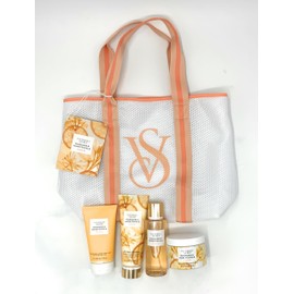 Victoria's Secret Mandarin & Honeysuckle Gift Set: Fragrance Mist, Lotion, Scrub, Wash & Tote Bag