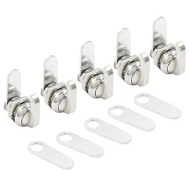 Unlorspy 5 Pcs 5/8 Inch Thumb Operated Cam Lock Chrome-Finish Zinc Alloy Thumb Operated Offset Cam Lock Latch Keyless Twist for RV Storage, Camper, Boat, Files Drawers