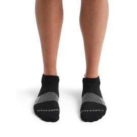 Icebreaker Merino Women's Multisport Light Cushion Micro Sock, Black/Snow/Metro Heather, Small