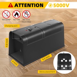 2 Pack Electric Mouse Trap,Electric Rat Trap, Mice Zapper Electronic Rat Trap. Indoor Mouse Traps for House Attic Garage to Deal with Rampant Mice (2)