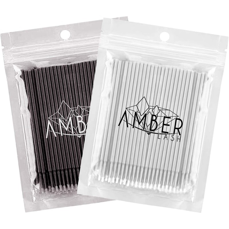 Amber Lash Micro Q-tip Aplicadores de pincel para extensión de