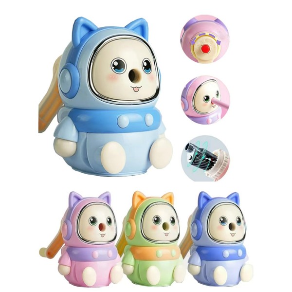 Manual Pencil Sharpener for Kids. 5-Point Selector. Small Handheld Pencil