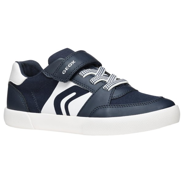 Geox Boys' J Gisli Boy D Trainers, Navy-white