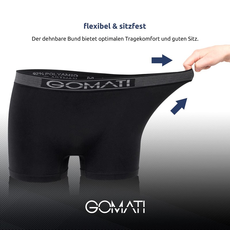 Gomati Men's Seamless Pants (Pack of 6) Seamless Boxer Shorts