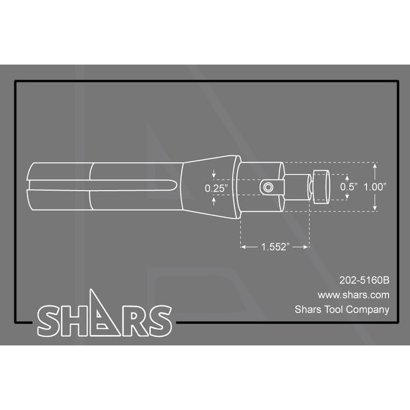 Shars 1/2" R8 Shank Shell Face Mill Arbor Holder for