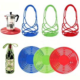 3 Pack Silicone Drink Carrier, Wine Bottle Holder