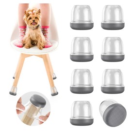 Clear Chair Leg Floor Protectors for Carpet Hardwood Floors, Upgraded Chair Leg Caps with Graphene Fabric Bottom, No Cat/Dog Hair Clinging, 16 Pcs Furniture Leg Feet Covers Reduce Noise (Fit 1"-1.2")