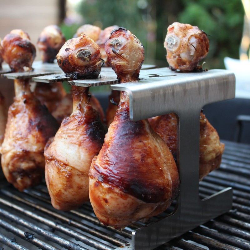 Stainless Steel Chicken Drumstick Holder - for 10 Crispy Legs