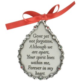 Cathedral Art (Abbey & CA Gift Yet Teardrop Memorial Ornament, 5" x 2 3/4", Gone Not Forgotten