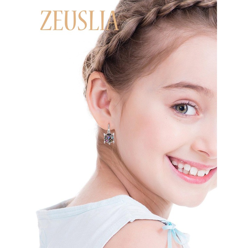 Turtle Hoop Earrings Sterling Silver Small Animal Leverback Hoop Earrings