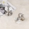 Classic Rosette, Crystal Style Privacy Door Knob, Satin Nickel Diamond