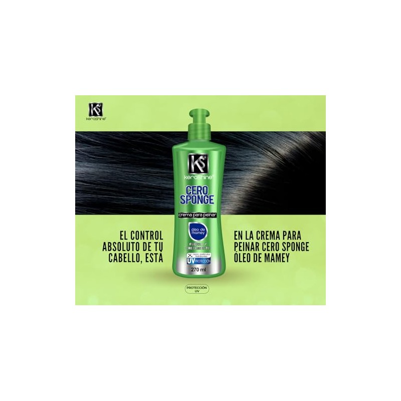 Kerashine Crema Para Peinar Cero Sponge 270 ml