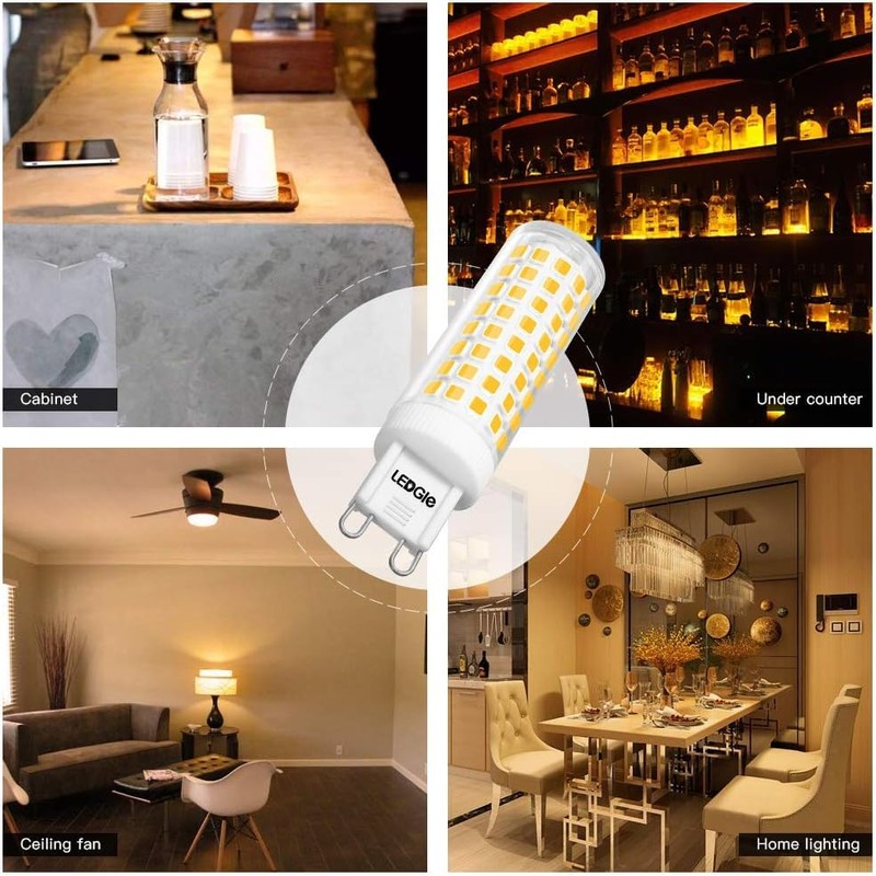 LEDGLE 5Pcs G9 LED Bulb 10W(100W Halogen Equivalent), 100LEDs 900LM