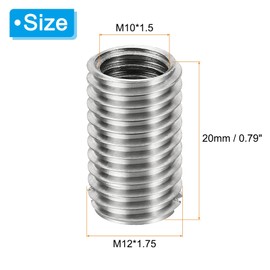 PATIKIL 6pcs M12*1.75 Male M10*1.5 Female Screw Adapter Sleeve Reducer Conversion Stainless Steel Fastener 20mm