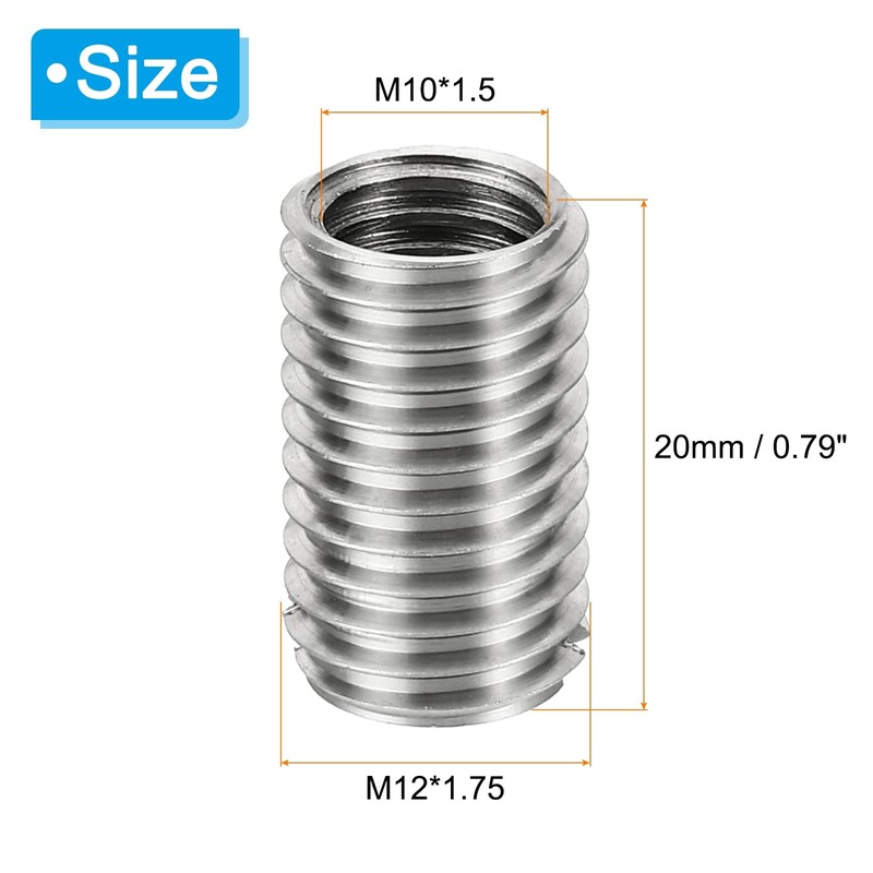 PATIKIL 6pcs M12*1.75 Male M10*1.5 Female Screw Adapter Sleeve Reducer