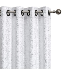GoodGram 2 Pack Sparkle Chic Thermal Room Darkening Curtain Panels - Assorted Colors & Sizes (White, 84 in. Long)