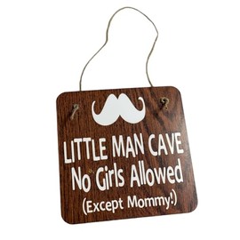 Little Man Cave No Girls Allowed ™ - Mustache - Nursery - Boys Room Decor - Door Sign