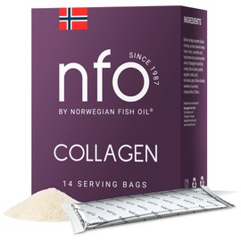 NFO MARINE COLLAGEN [14 Beutel x 5,3 g] Norwegischer natürlicher hochdosierter Komplex Fisch Protein Kollagen Pulver mit Hyaluronsäure Biotin Vitamin D3 und C aus Acerola Hagebutte