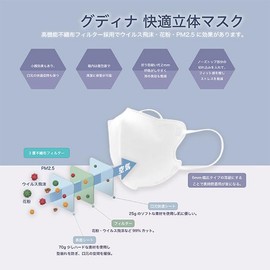 青山通商 グディナ 快適マスク立体 パープル30枚入