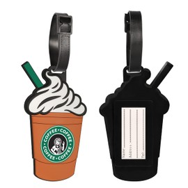 Luggage Tag for Suitcases Bag Baggage Travel Tags Identifiers Cute Unique Anime Cartoon Colorful Large Silicone Name Luggage ID Tags for Kids Women Girls Men XLP-0406-6 (Coffee)