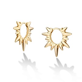 VACRONA Gold Spike Earrings Huggie Earrings for Women 14k Gold Plated Small Huggie Hoop Earrings Simple Lightweight Hoops Gift for Women