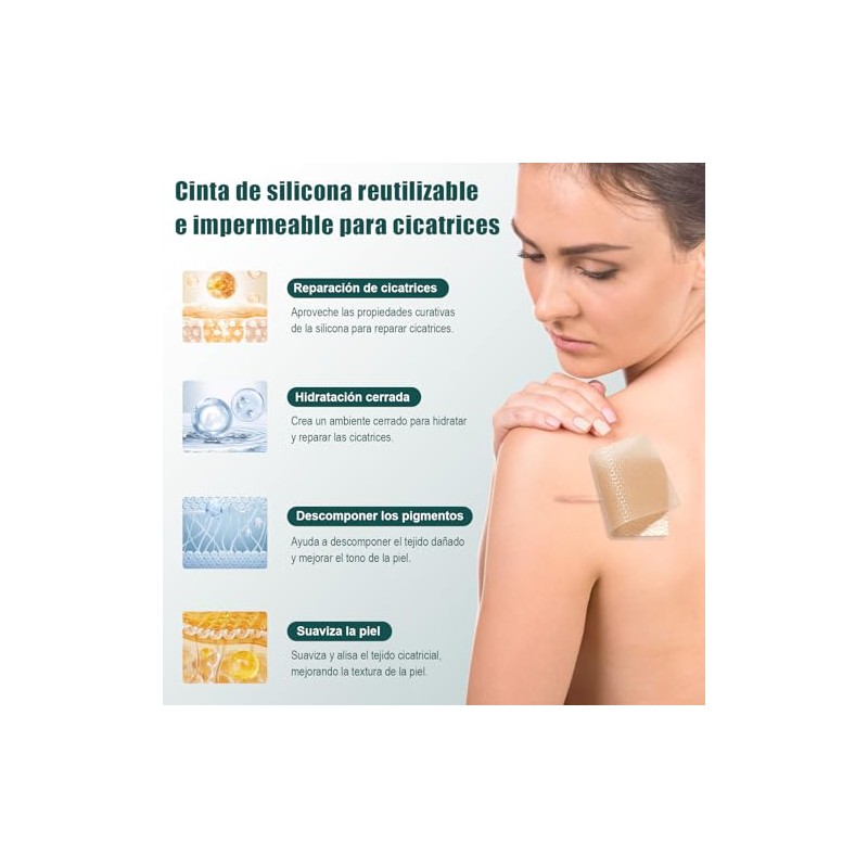 Parches de Silicona para Eliminar Cicatrices, Tratamiento Profesional para Cicatrices