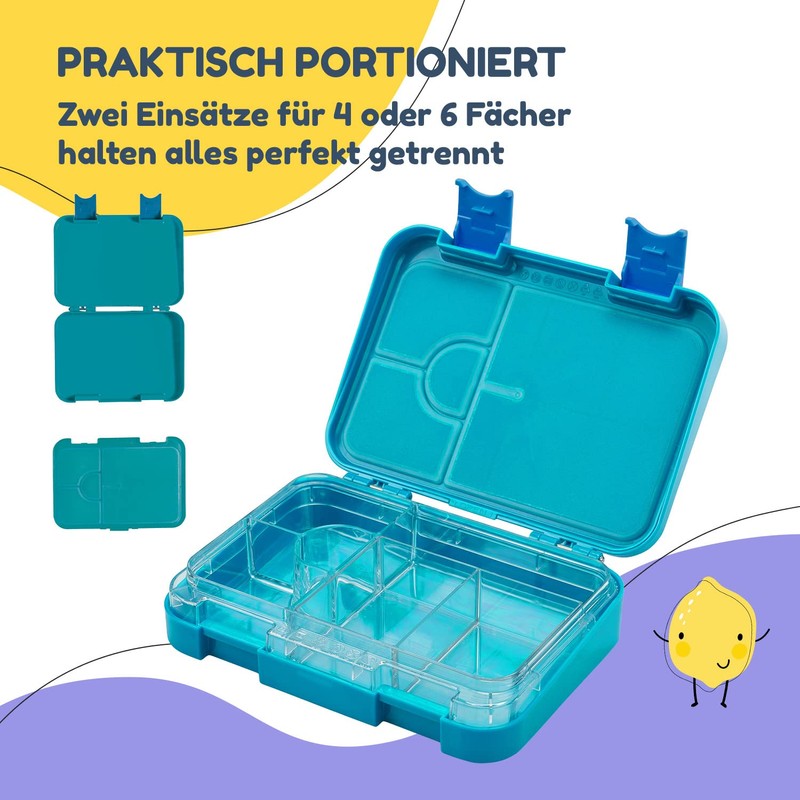 schmatzfatz Junior Children's Lunch Box, Bento Box with Variable Compartments