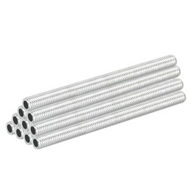 PATIKIL M8 Thread Carbon Steel Lamp Pipe, 10 Set 90 mm/3.54" Hollow Tube Thread Adapter Fasteners Hardware for Lamp Lights Chandelier Ceiling Light DIY, White Zinc Plating