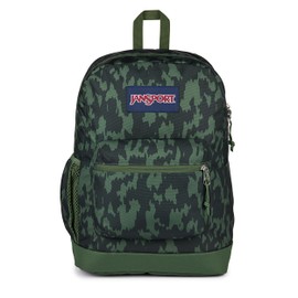 JanSport Cross Town Plus Backpack - Large Main Compartment, Side Water Bottle Pocket, 15-Inch Padded Laptop Sleeve - Camo Illusion