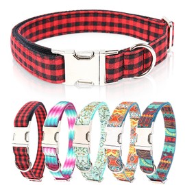 Timos Dog Collar,Adjustable Soft Dog Collar for Small Medium Large Dogs,Print Cute Collars with Metal Buckle,L Length:17.72-26.38",Width:1"
