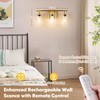 Battery Operated Wall Sconce, 3-Light Dimmable Rechargeable Wireless Vanity Light
