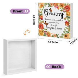 Gifts for Granny Birthday Gifts for Granny from Grandkids Engraved Wooden Block Sign Desk Table Decor Sign for Granny Thanksgiving Christmas Mothers Day Gifts for Granny Grandma
