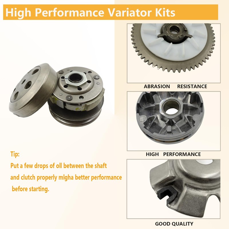 KRGUOD GY6 50cc Performance Clutch Set（with 669 belt）, Fit for