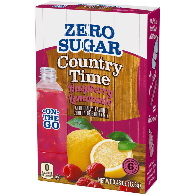 Country Time Sugar-Free Raspberry Lemonade Drink Mix (6 On-the-Go Packets)