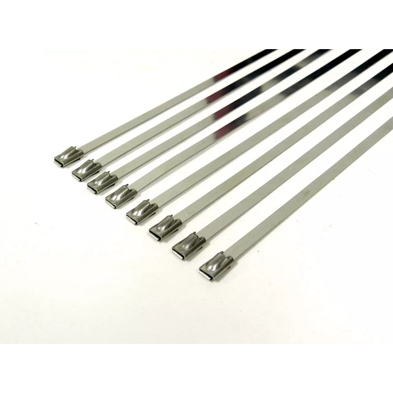 Unbranded QTY 4 8" UNIVERSAL STAINLESS STEEL ZIP TIE CABLE